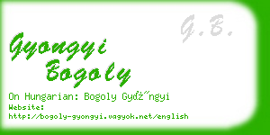 gyongyi bogoly business card